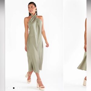 Show Me Your MuMu Sage Green Midi Dress